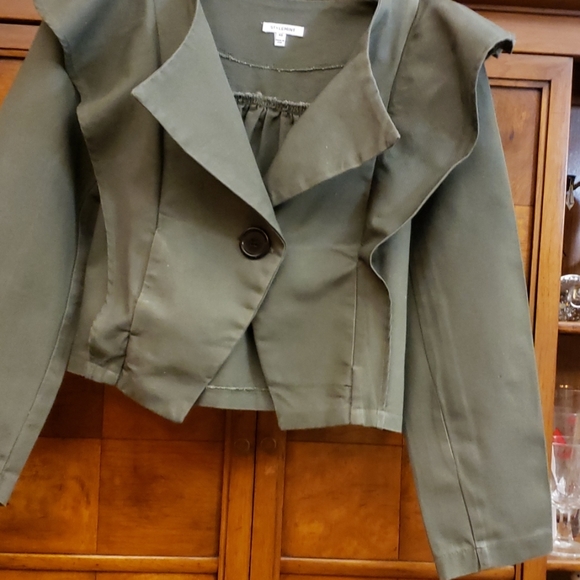 STYLEMINT GREEN RUFFLE SLEEVE JACKET SZ XS - Picture 3 of 8